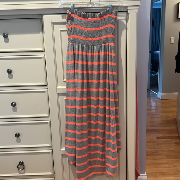 Women’s SZ M AQUA striped high low strapless dress - Picture 5 of 6